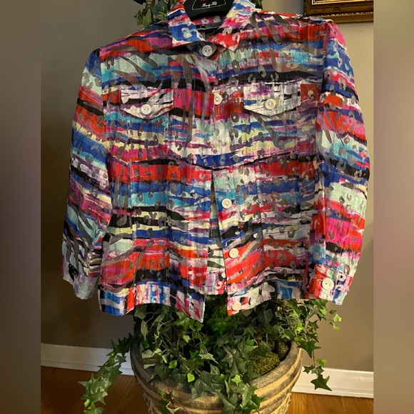 Linear Petite Large multi-color lightweight shirt - Picture 1 of 8